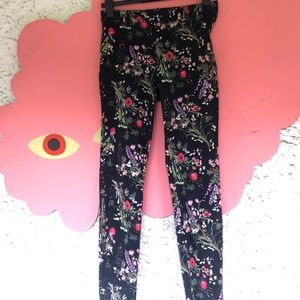 Black floral pants